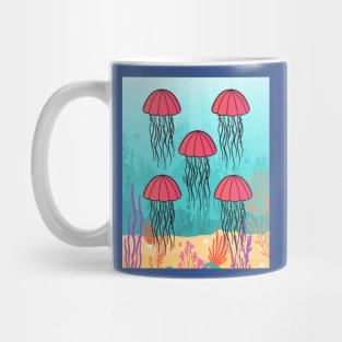 Colorful Luminous Jellyfish Sea Animals Mug